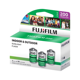 FUJIFILM 200 Color Negative Film - 3-Pack, 35mm Roll Film, 36 Exposures (ISO 200)
