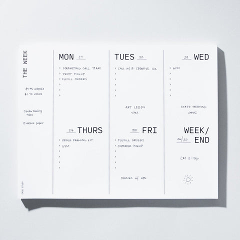 Case Study Large Weekly Desk Planner Notepad